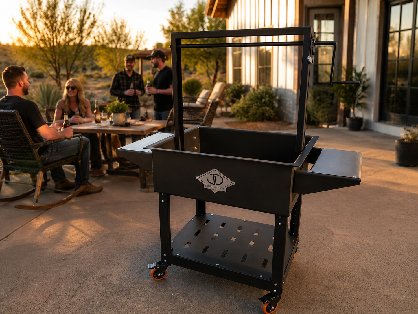 30"x24" Santa Maria Style Portable Grill Single Crank