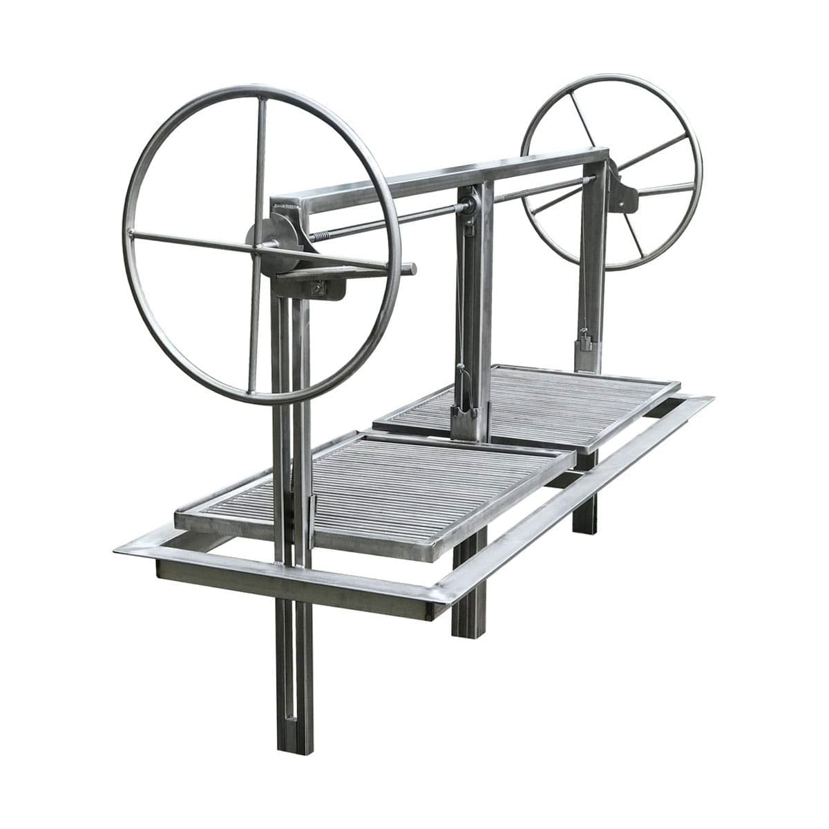 Dual grate stainless parrilla style grill frame insert