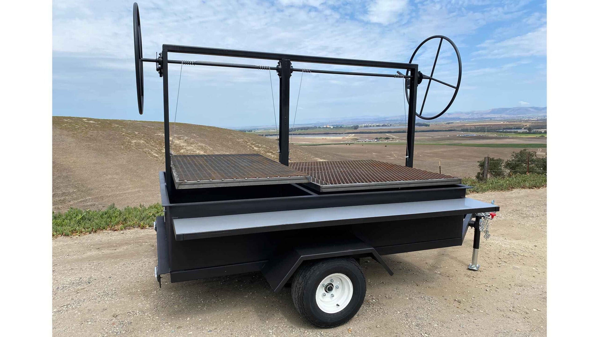 Custom wood and charcoal grill trailer in Santa Maria CA