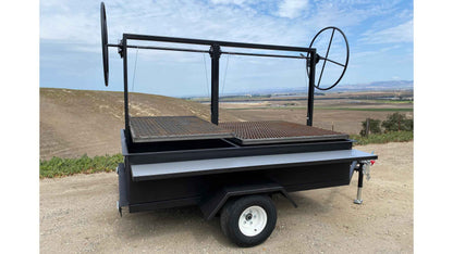 Custom wood and charcoal grill trailer in Santa Maria CA