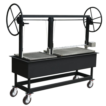 Large grill with two independent cooking screens