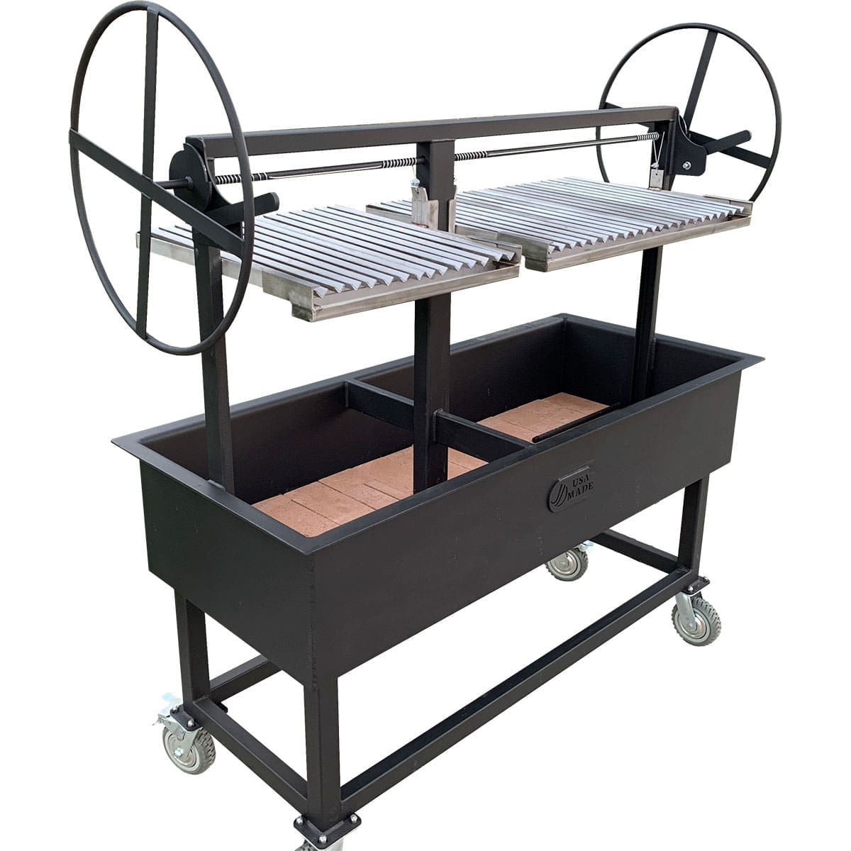 Santa Maria Style Wood / Charcoal Grill - Dual Crank Steel