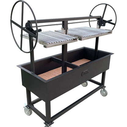 Santa Maria Style Wood / Charcoal Grill - Dual Crank Steel