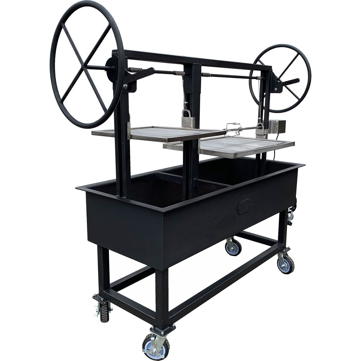 Large portable grill with adjustable cooking screens