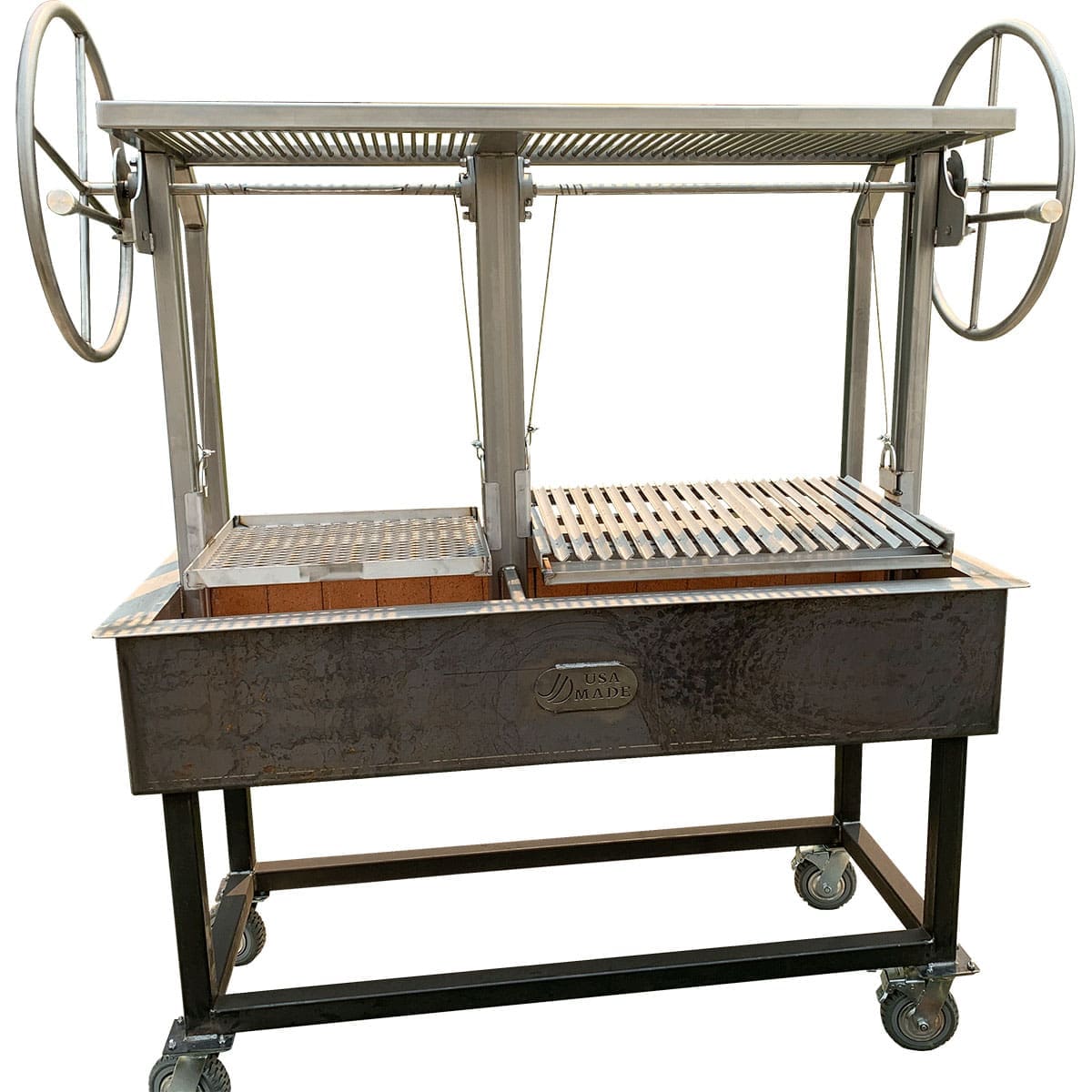 Argentine grill with cart for cooking asado Gaucho style