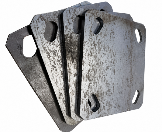 Weld-On Caster Wheel Mounting Plates – Set of 4, Heavy Duty 4" x 4.5", 8-Gauge Steel