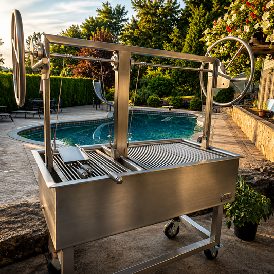 48″, 60″ & 72″ Portable Santa Maria Stainless Steel Grill, Dual Grates