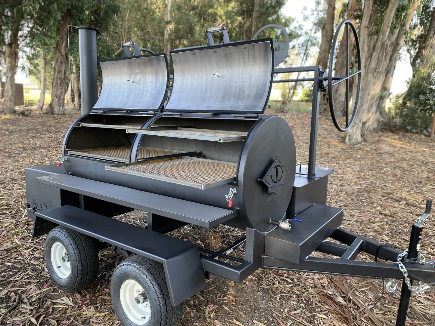 Smoker Grill Trailer with Santa Maria Style BBQ Grill