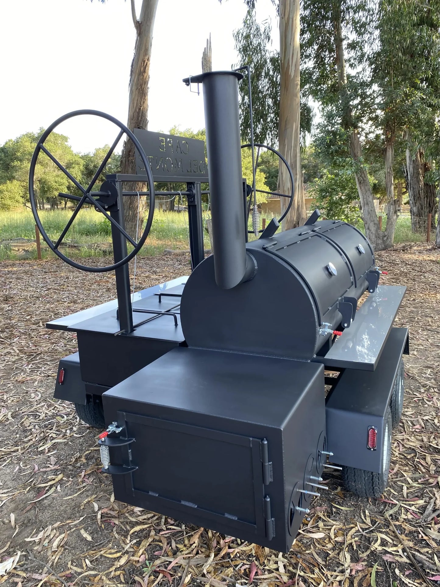 Smoker Grill Trailer with Santa Maria Style BBQ Grill