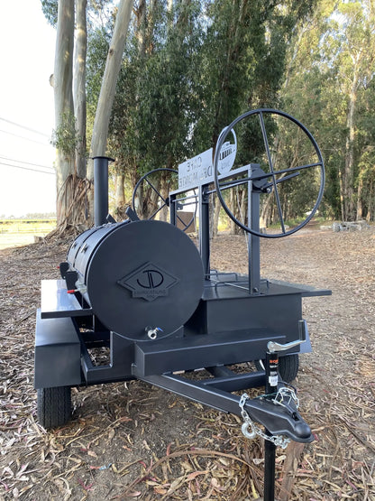 Smoker Grill Trailer with Santa Maria Style BBQ Grill
