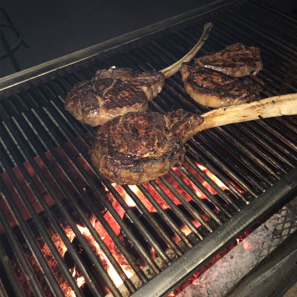 Rod grate on a wood burning Gaucho grill