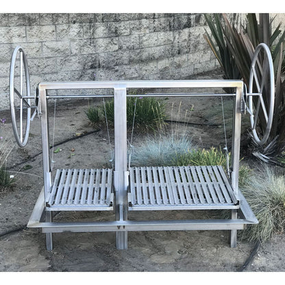 Santa Maria Argentine Grill with V sloped grates in stainless steel