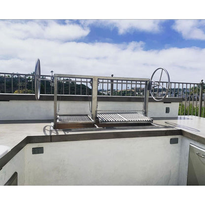 Santa Maria grill installed in an outdoor kitchen counter