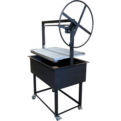 Freestanding grill with Argentine V grate