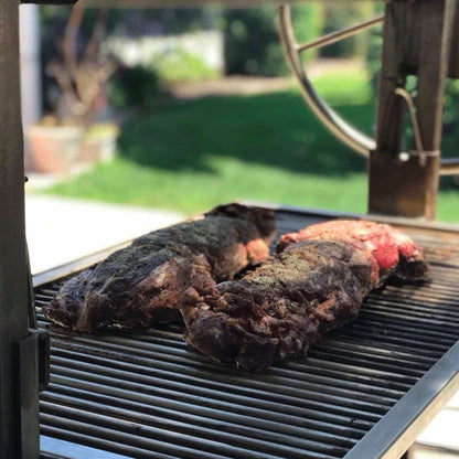 Grilling on an adjustable platform is helpful to capture the flavors of the wood.