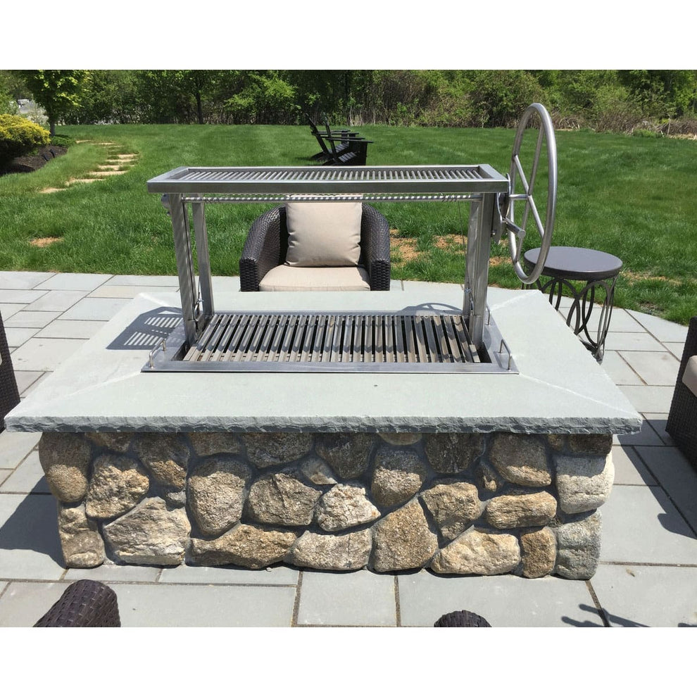 Grill Frame Argentinian Built In Grill Frame - Single Crank Stainless Steel – JD ...